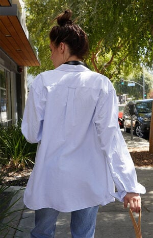 Blue & White Stephanie Striped Shirt image number 3