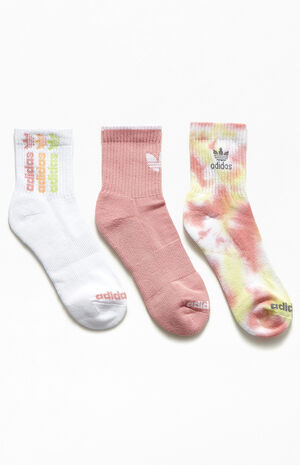 3 Pack Originals Pink Colorwash Quarter Socks image number 2