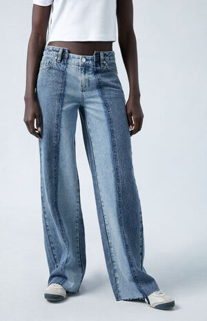 Eco Two-Tone Indigo Low Rise Baggy Jeans image number 1