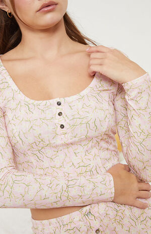 Lounge Candy Long Sleeve Henley Top image number 2