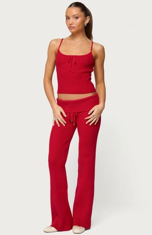 Adannah Tie Ribbed Knit Tank Top image number 4