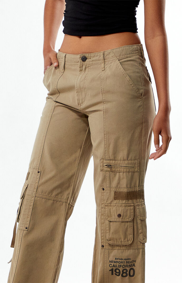 Pacsun Weathered Low Rise Baggy Flare Cargo Pants | PacSun