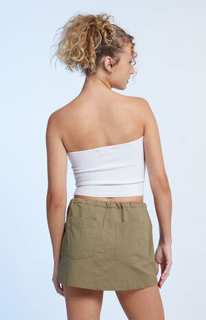 Olive Drawstring Cargo Mini Skirt image number 4