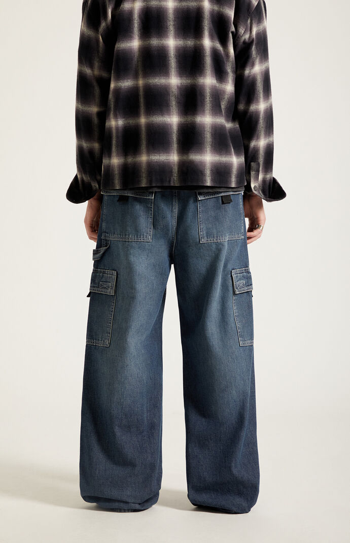 Pacsun Blake Extreme Baggy Jeans Cargo Dark Blue | Pacsun