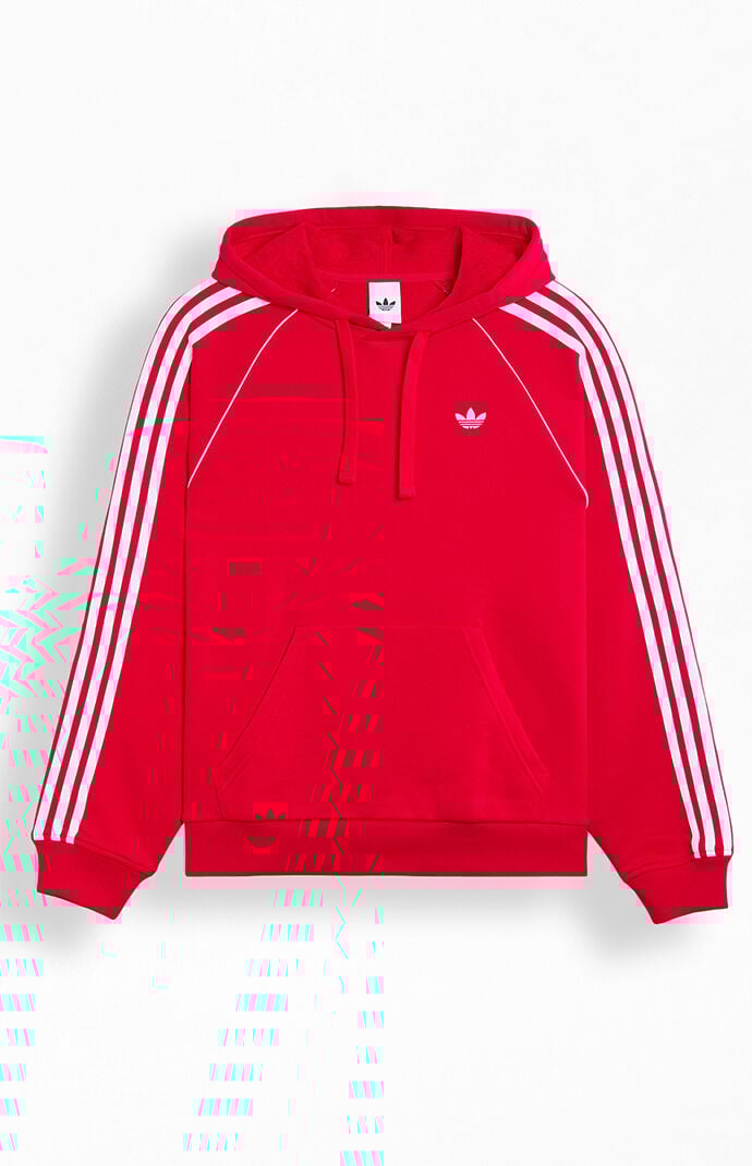 adidas Red SST 3 Stripes Hoodie