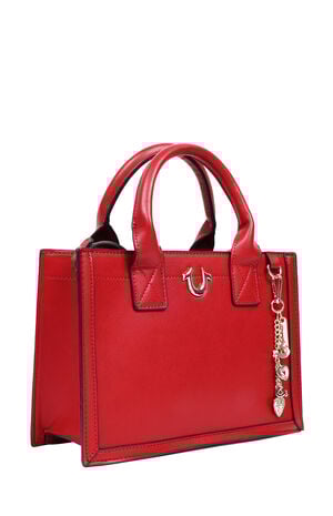 Red Modern Edge Charm Tote Bag image number 2
