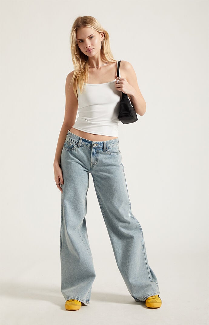 Pacsun Casey Low Rise Baggy Jeans Light Blue Washed | Pacsun