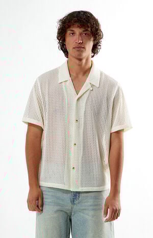 Cream Lance Oversized Camp Shirt image number 1