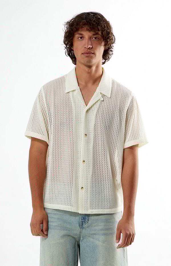 Pacsun Cream Lance Oversized Camp Shirt