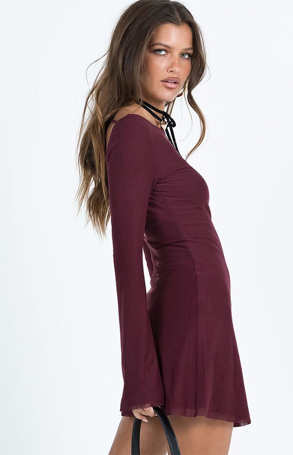 knee length dresses for ladies Lucy Black Long Sleeve Mini Dress - US 18
