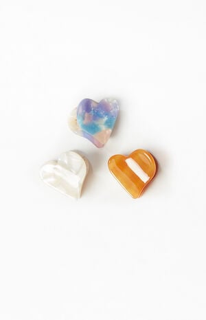 3 Pack Mini Heart Clips image number 1