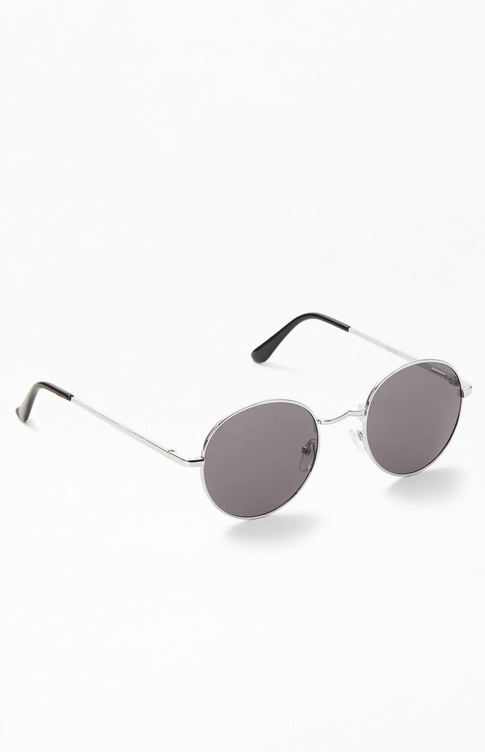 Silver Round Metal Frame Sunglasses