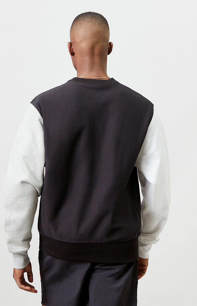 Colorblocked Reverse Weave Crew Neck Sweatshirt