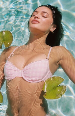 Pink & White Plaid Hazel Underwire Bralette Bikini Top image number 2