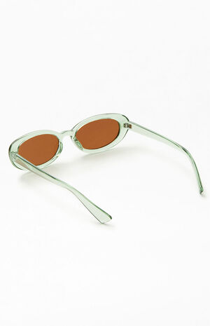 Green Oval Sunglasses image number 4