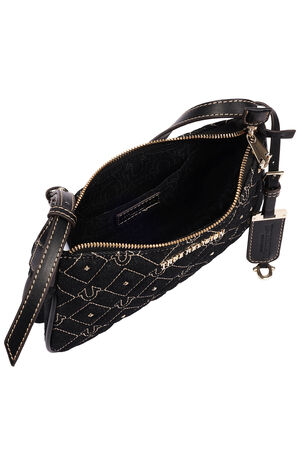 Studded Black Denim Shoulder Bag image number 6
