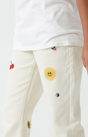 Embroidered Straight Leg Jeans image number 5