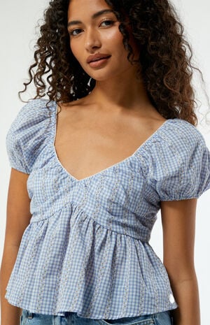 Gingham Babydoll Top image number 2