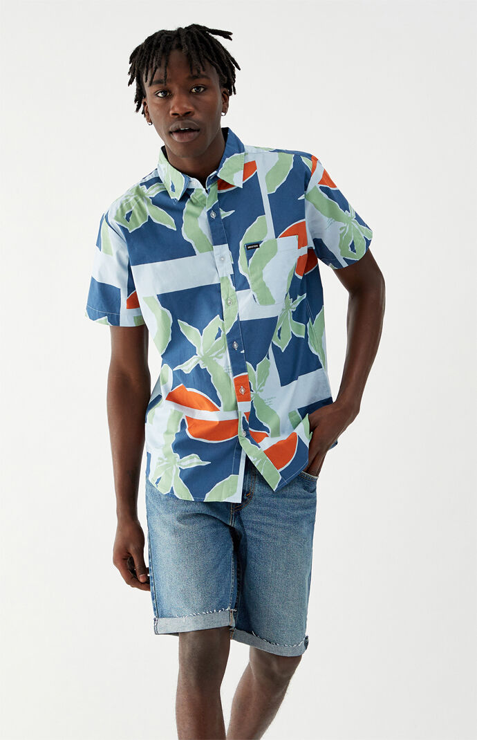 Charter Print Woven Button Up Shirt