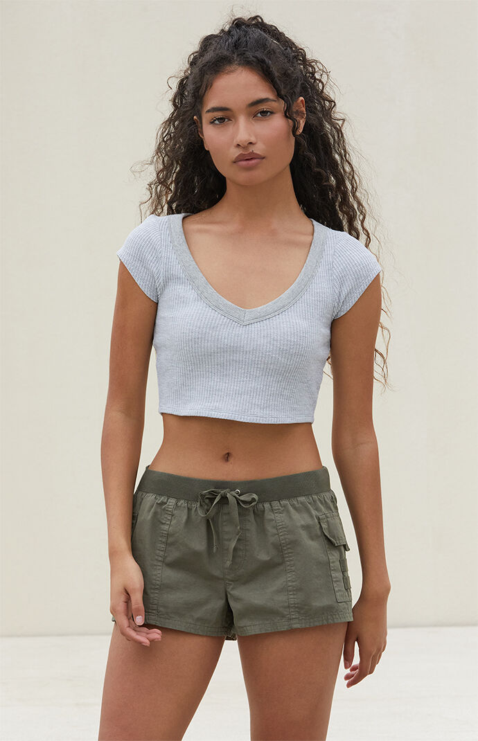 【DISCERNMENT】Smoothie Waffle Crop Shirt COOPER_WHITE_bad3ad17-91e8-