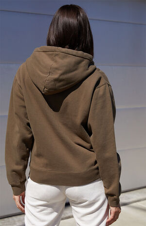 Brown Full Zip Hoodie image number 4