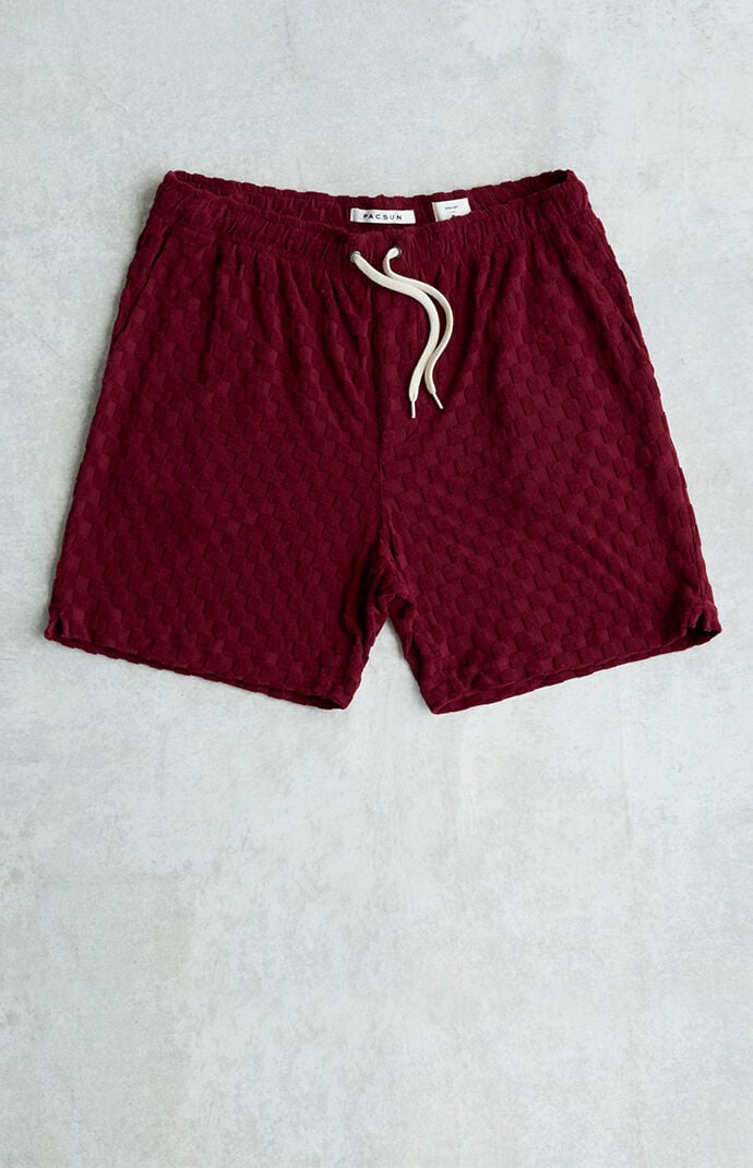 Velour Checkered Volley Shorts