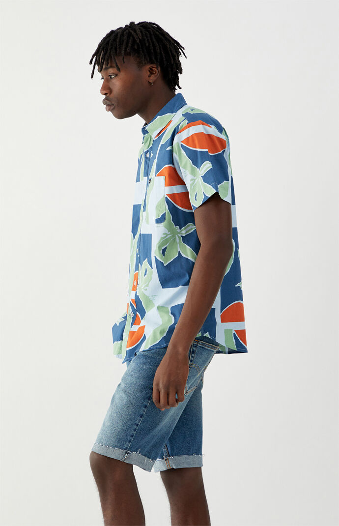 Charter Print Woven Button Up Shirt