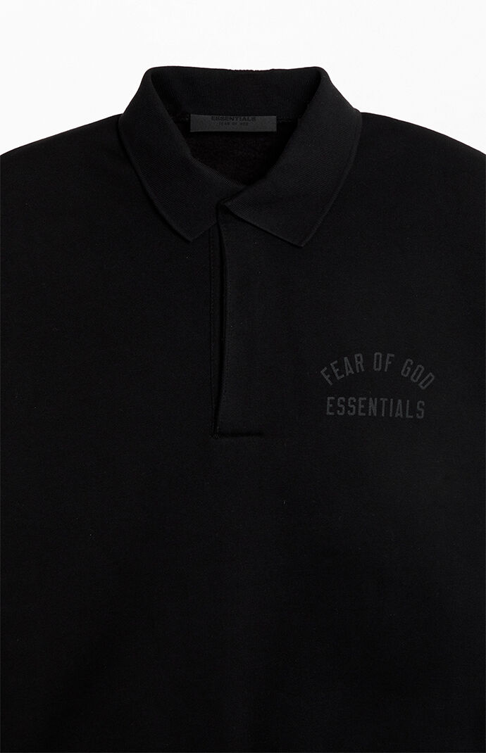 Fear of God ESSENTIALS Black Fleece Polo Sweatshirt | Pacsun