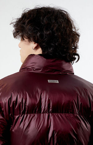 Burgundy Puffer Jacket image number 3