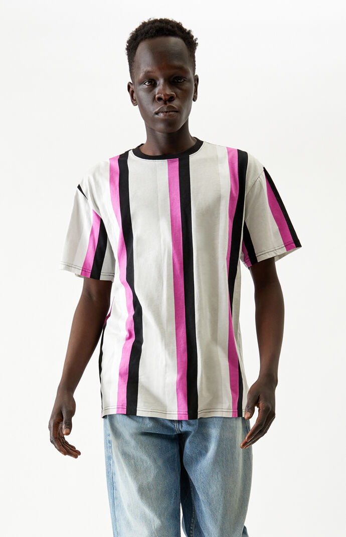 Pink Vertical Striped T-Shirt