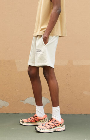 Cream Fleece Sweat Shorts image number 3
