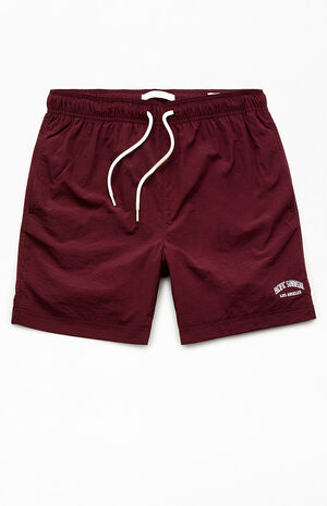 Wine Nylon Collegiate 6.5" Swim Trunks image number 1