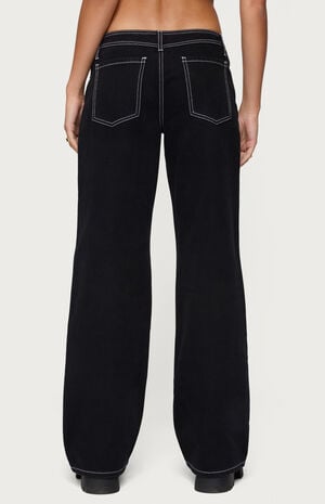 Contrast Stitch Low Rise Jeans image number 3