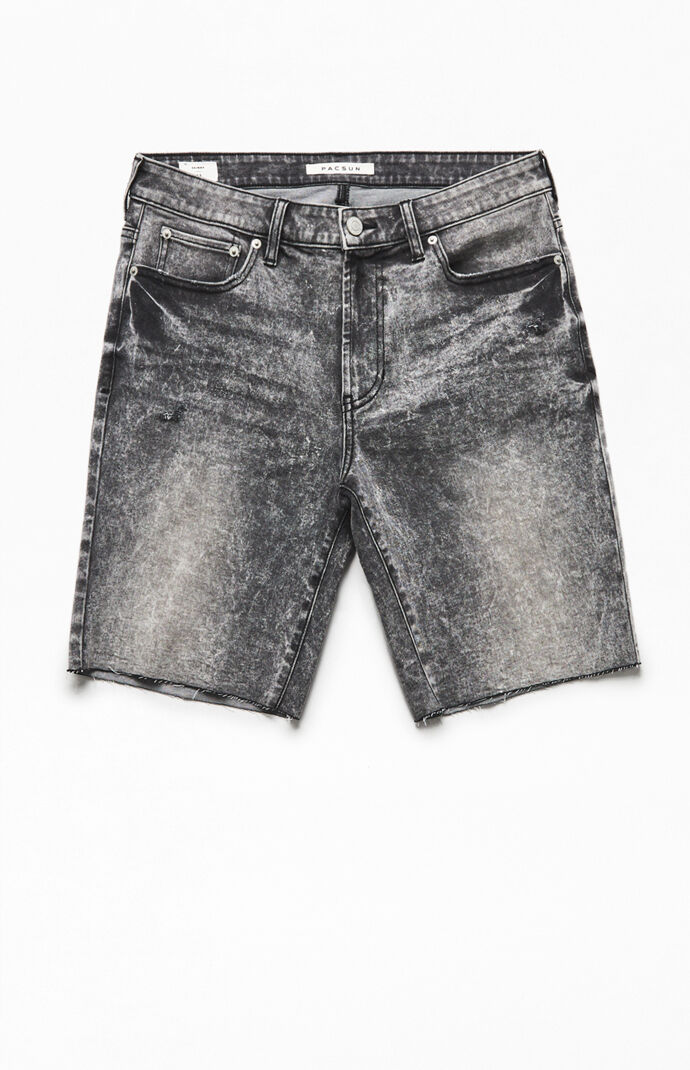 Black Ripped Denim Shorts