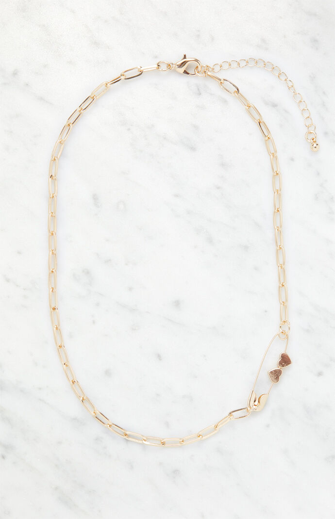 Safety Pin Chain Necklace