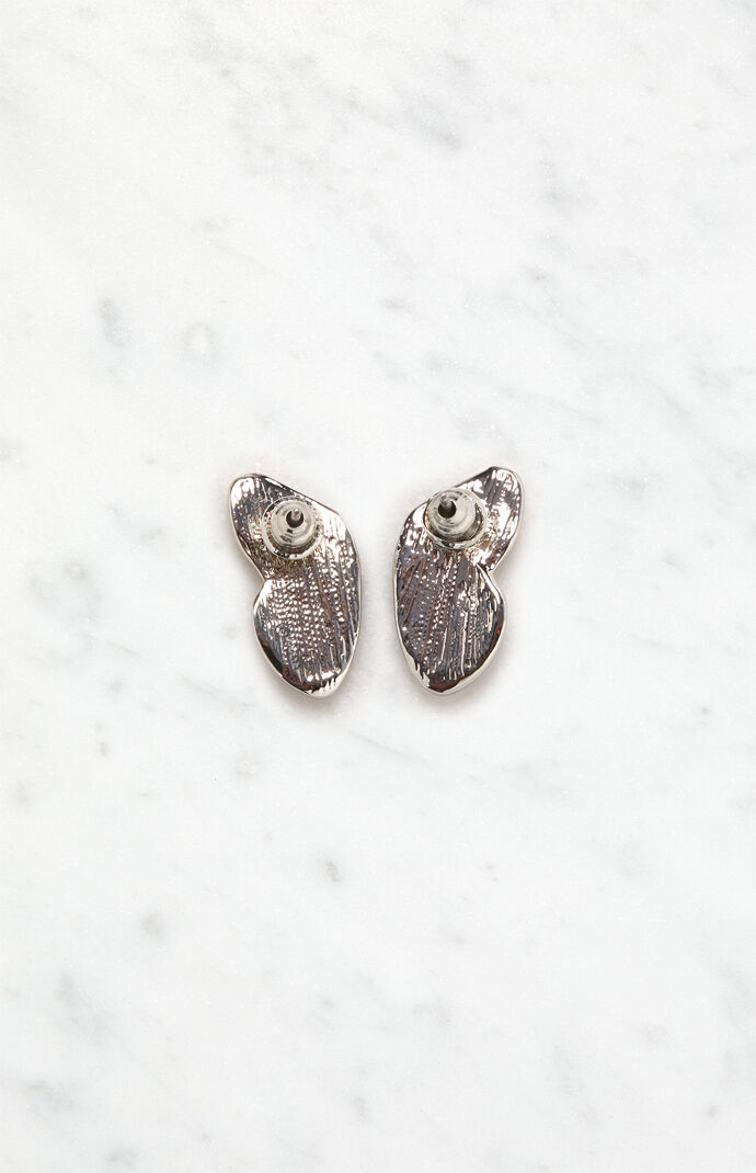 Silver Butterfly Wing Earrings