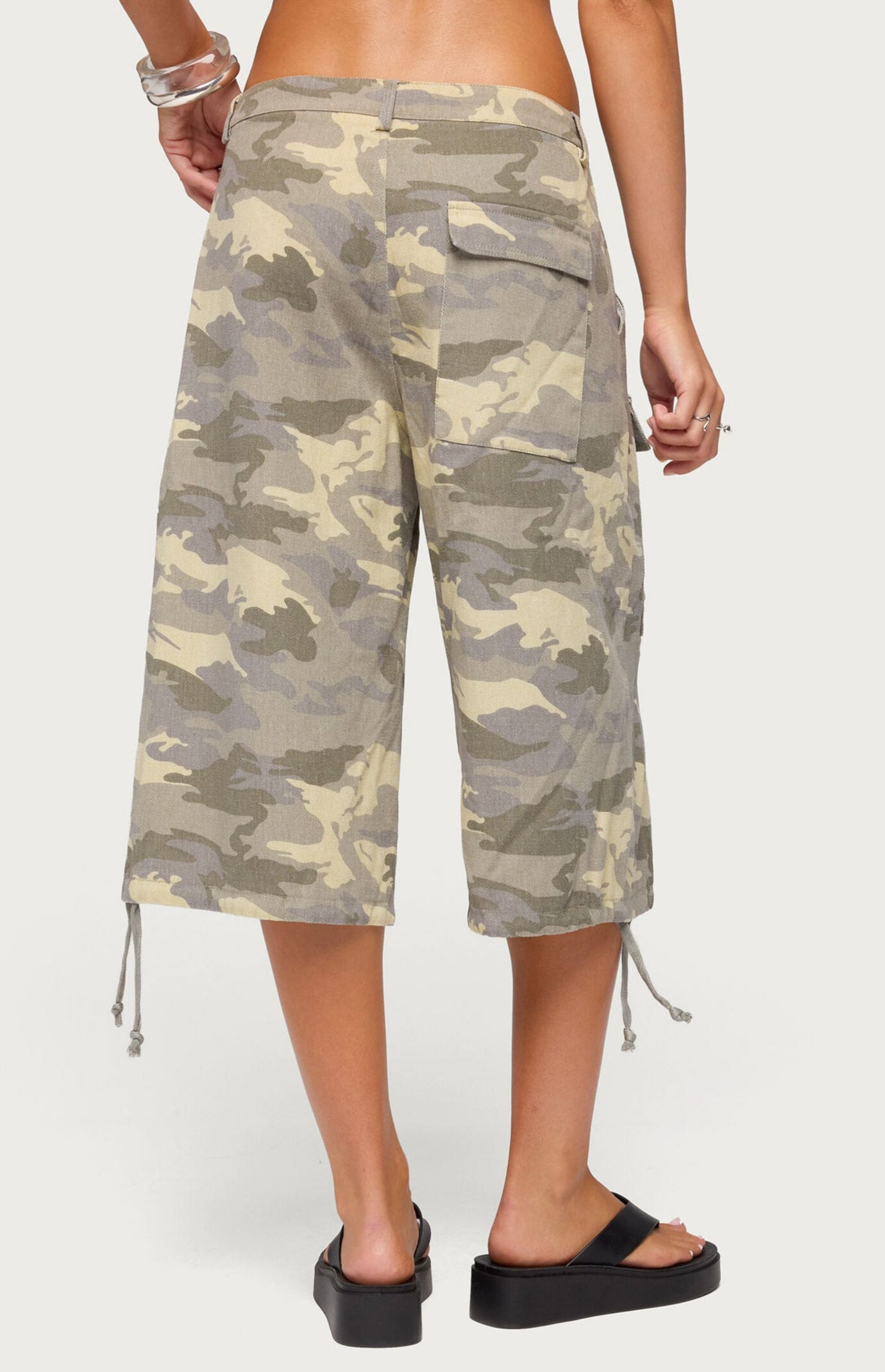 Edikted Camo Cargo Bermuda Shorts