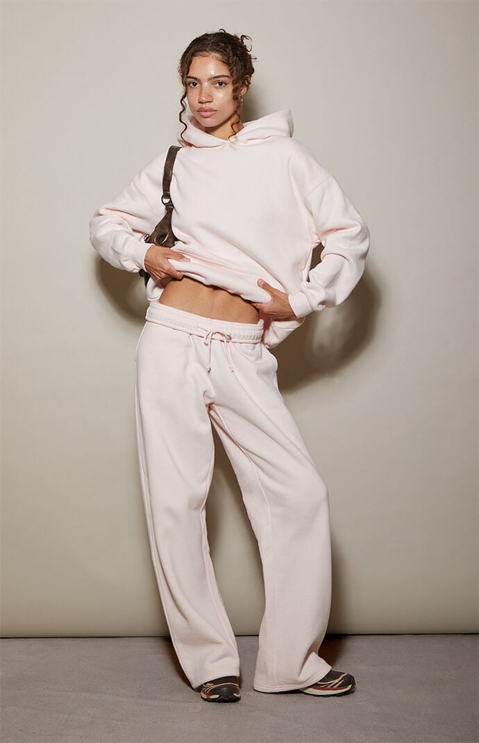 Pacsun Pink Ultra Soft Fleece Core Washed Baggy Sweatpants