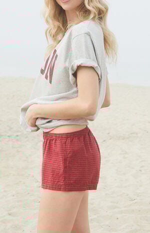 Red Plaid Keira Boxer Shorts image number 3