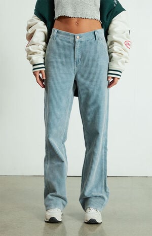 Blue Corduroy Baggy Carpenter Pants image number 2