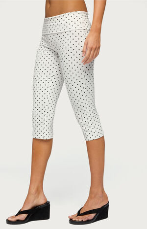 Eloisa Polka Dot Foldover Capri Pants image number 2