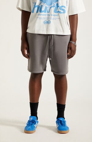 Gray Fleece&nbsp;Volley&nbsp;Sweat Shorts image number 3