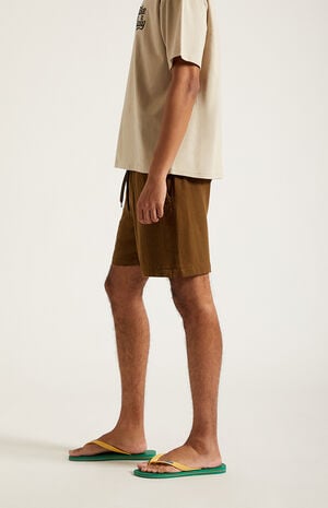 Brown&nbsp;Linen&nbsp;Shorts image number 4