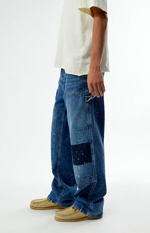 Medium Blue Paneled Carpenter Jeans image number 3