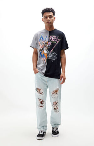 Light Wash Distressed Straight Jeans image number 2