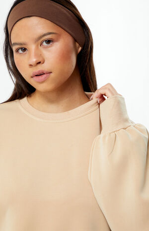 Balloon Sleeve Crew Neck Sweatshirt image number 2