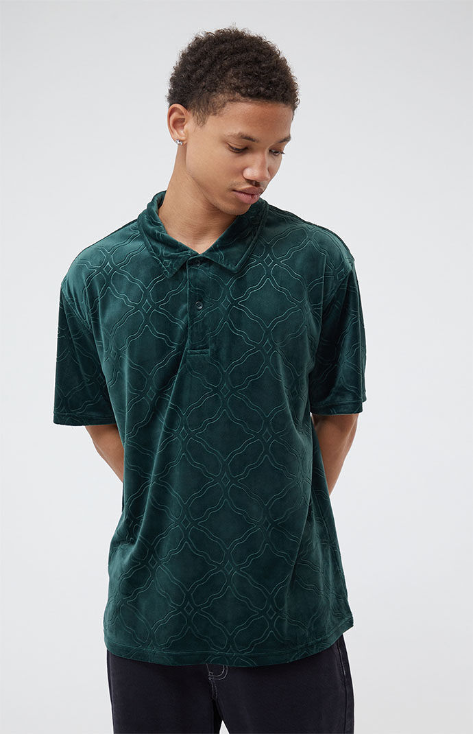 PacSun Velour Pine Grove Polo Shirt PacSun