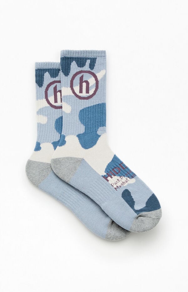 Hidden NY Blue Camo Crew Socks