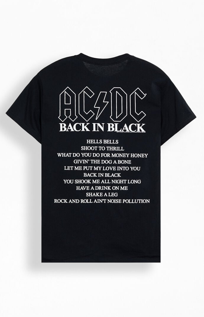 ACDC エーシー・ディーシー Back in Black ©ツアー Tシャツ AC/DC Back In Black Tour T-Shirt | PacSun