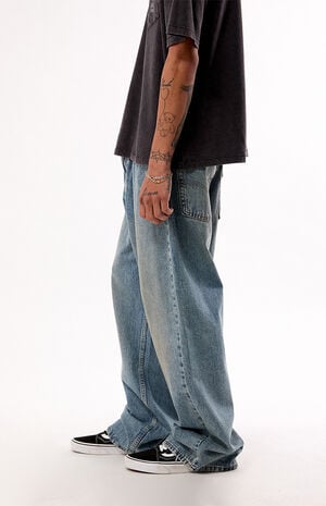 Medium Blue Extra Baggy Jeans image number 3